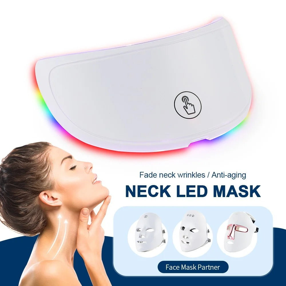 7 Color Red Light Therapy Face and Neck Mask. 7 Colors for Anti Aging, Wrinkles, Acne, Oil Control, Detoxify Lymph, Decomposes Pigments