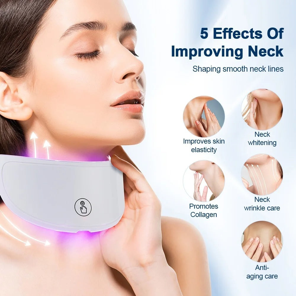 7 Color Red Light Therapy Face and Neck Mask. 7 Colors for Anti Aging, Wrinkles, Acne, Oil Control, Detoxify Lymph, Decomposes Pigments