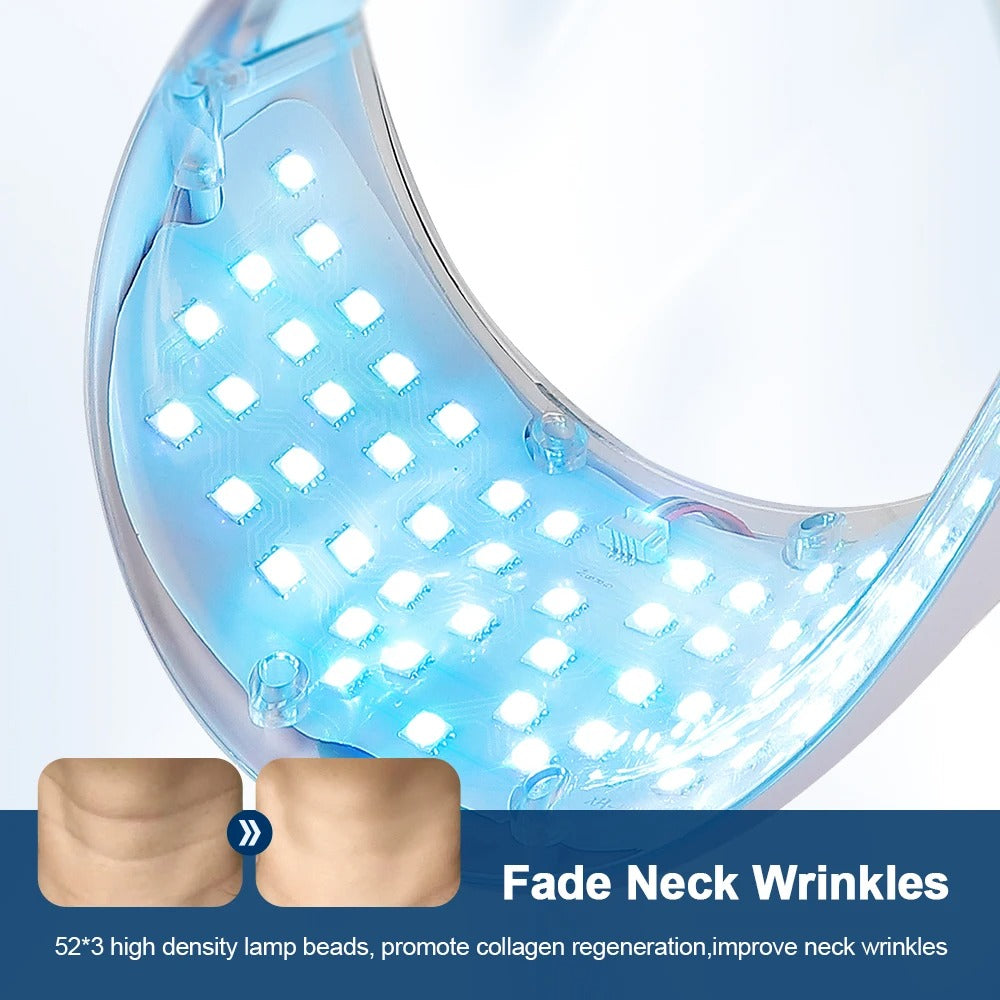 7 Color Red Light Therapy Face and Neck Mask. 7 Colors for Anti Aging, Wrinkles, Acne, Oil Control, Detoxify Lymph, Decomposes Pigments