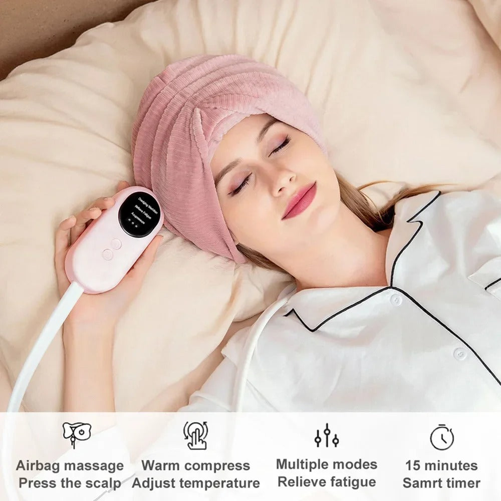 Electric Air Pressure Head Massager - Migraine, Headache, and Stress Relief - Improve Sleep - Can Be Used for Other Body Parts: Arms, Legs, Feet