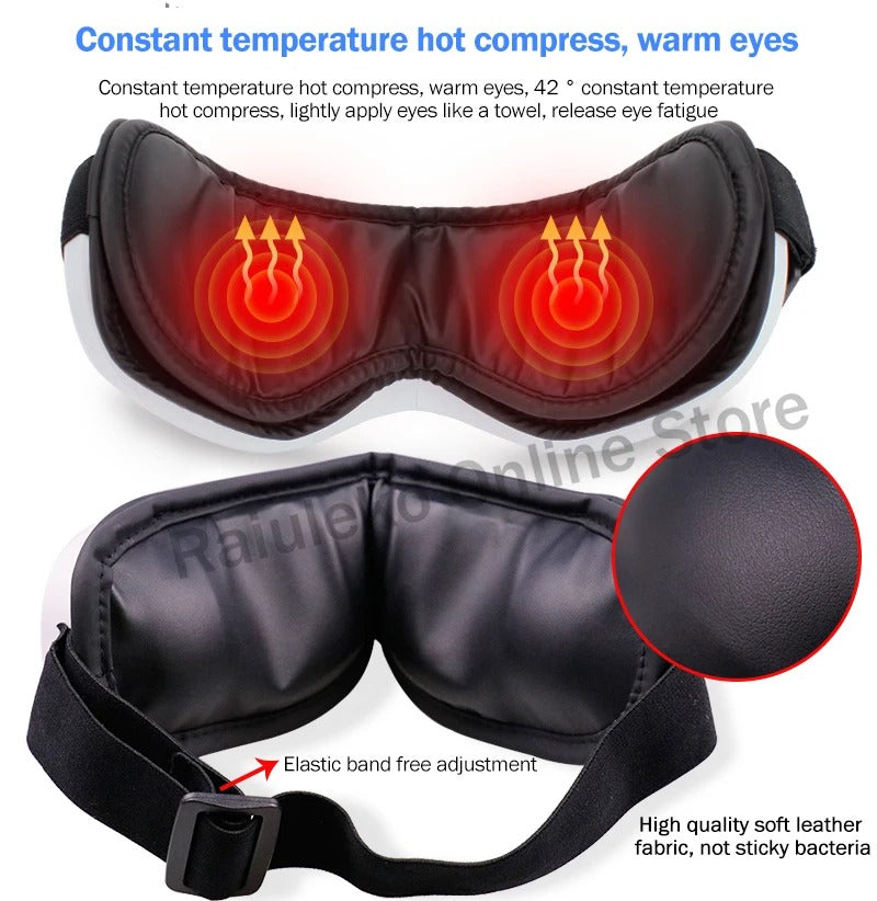 Eye Massager, Migraine Relief, 6D acupressure and heat massager